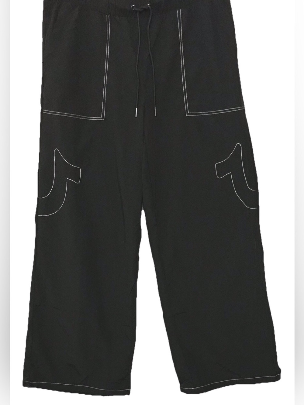 True Religion Women’s Wide Leg Baggy Nylon Track Pants Size Large